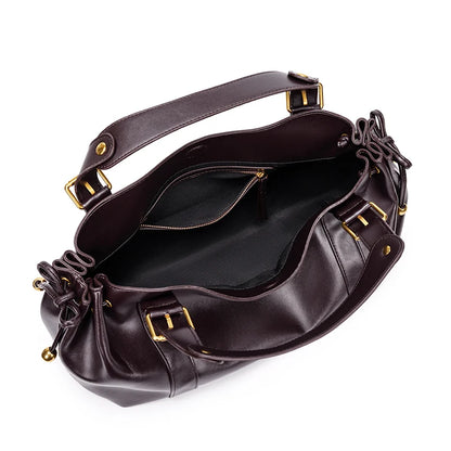 Women's Minimalist Leather Boston Bag