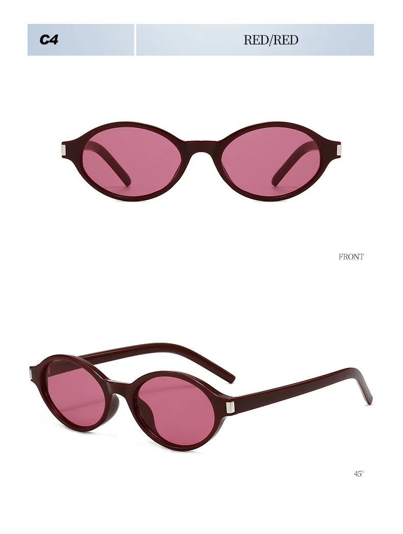 Unisex Retro Oval Sunglasses