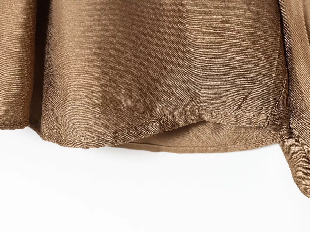 Women's Stand Collar Long Sleeve Blouse