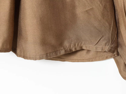 Women's Stand Collar Long Sleeve Blouse