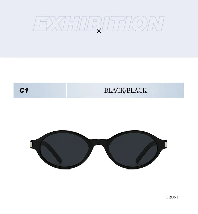 Unisex Retro Oval Sunglasses