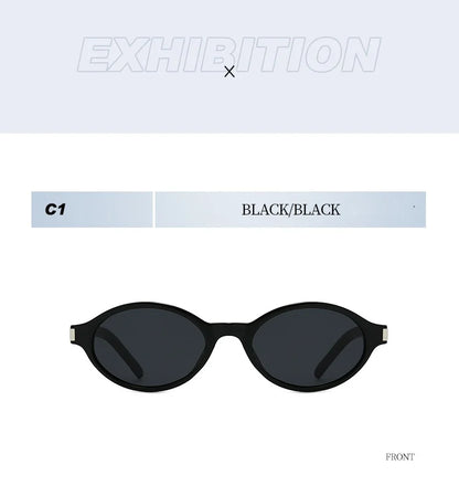 Unisex Retro Oval Sunglasses