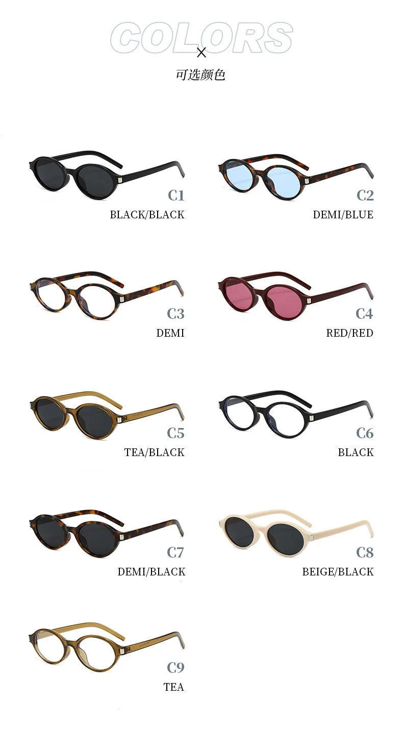 Unisex Retro Oval Sunglasses