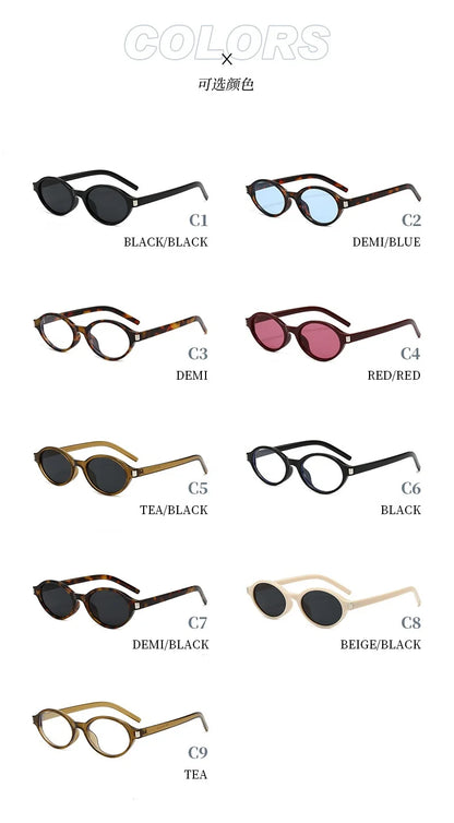 Unisex Retro Oval Sunglasses
