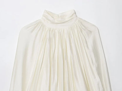 Women's Stand Collar Long Sleeve Blouse