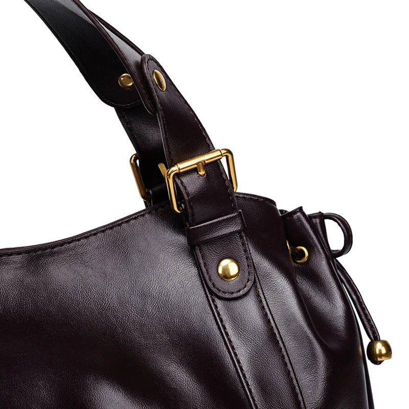 Women's Minimalist Leather Boston Bag