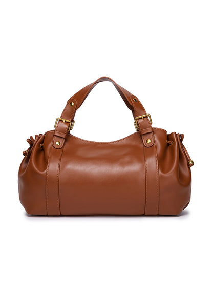 Women's Minimalist Leather Boston Bag