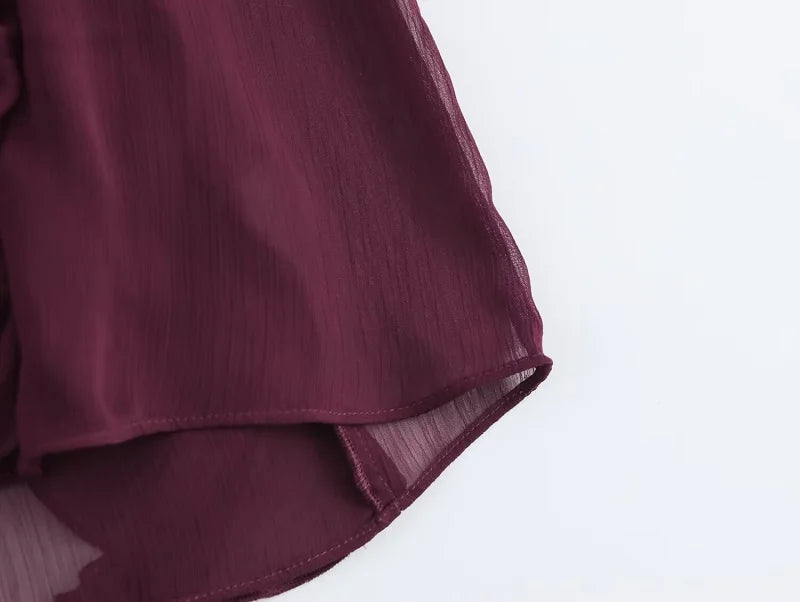 Women's Ruffle Sheer Blouse